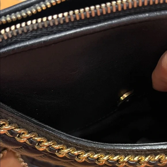 Moschino Black Quilted Mini Jacket Bag with Gold Chain Trim - Picture 13 of 14